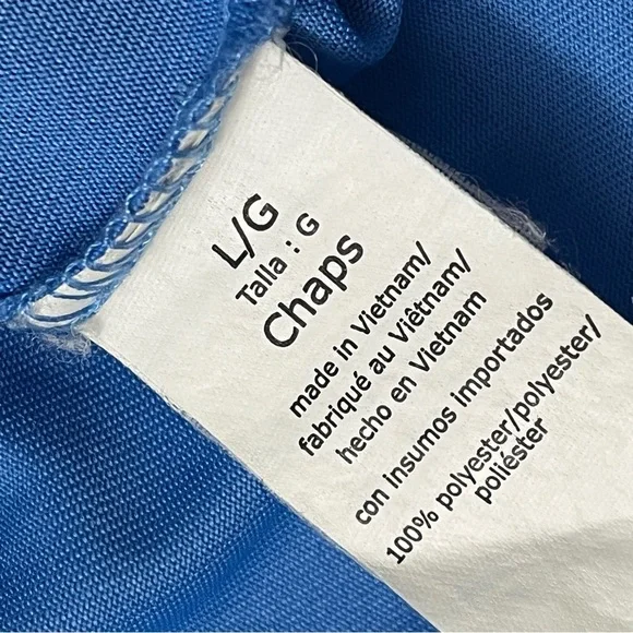 Chaps Men's Performance Golf Polo Shirt Blue Plaid Large - Picture 5 of 8